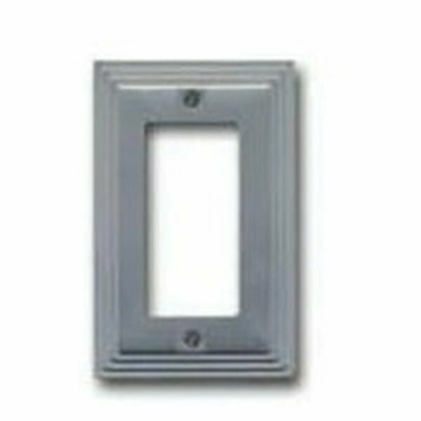 Atron Electro Atron AZTEC Series Wallplate, 4-15/16 in L, 2-7/8 in W, 1-Gang, Metal, Satin Nickel 65R